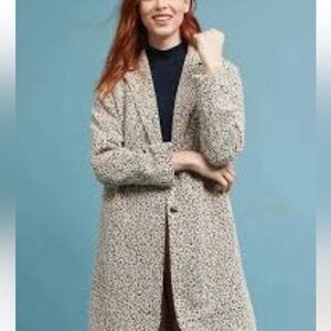 ANTHROPOLOGIE Cartonnier Knit Coat Leopard  Knit Coat XS